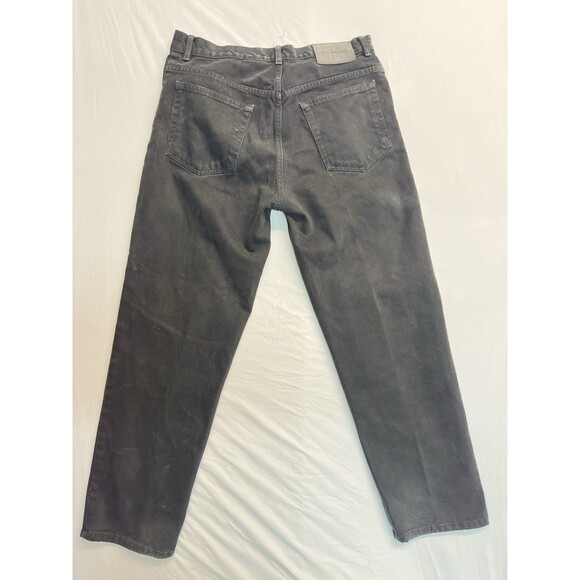 Mens Calvin Klein Regular Fit Straight Leg Black Stretch Denim Jeans Size 32x30 - Picture 2 of 8